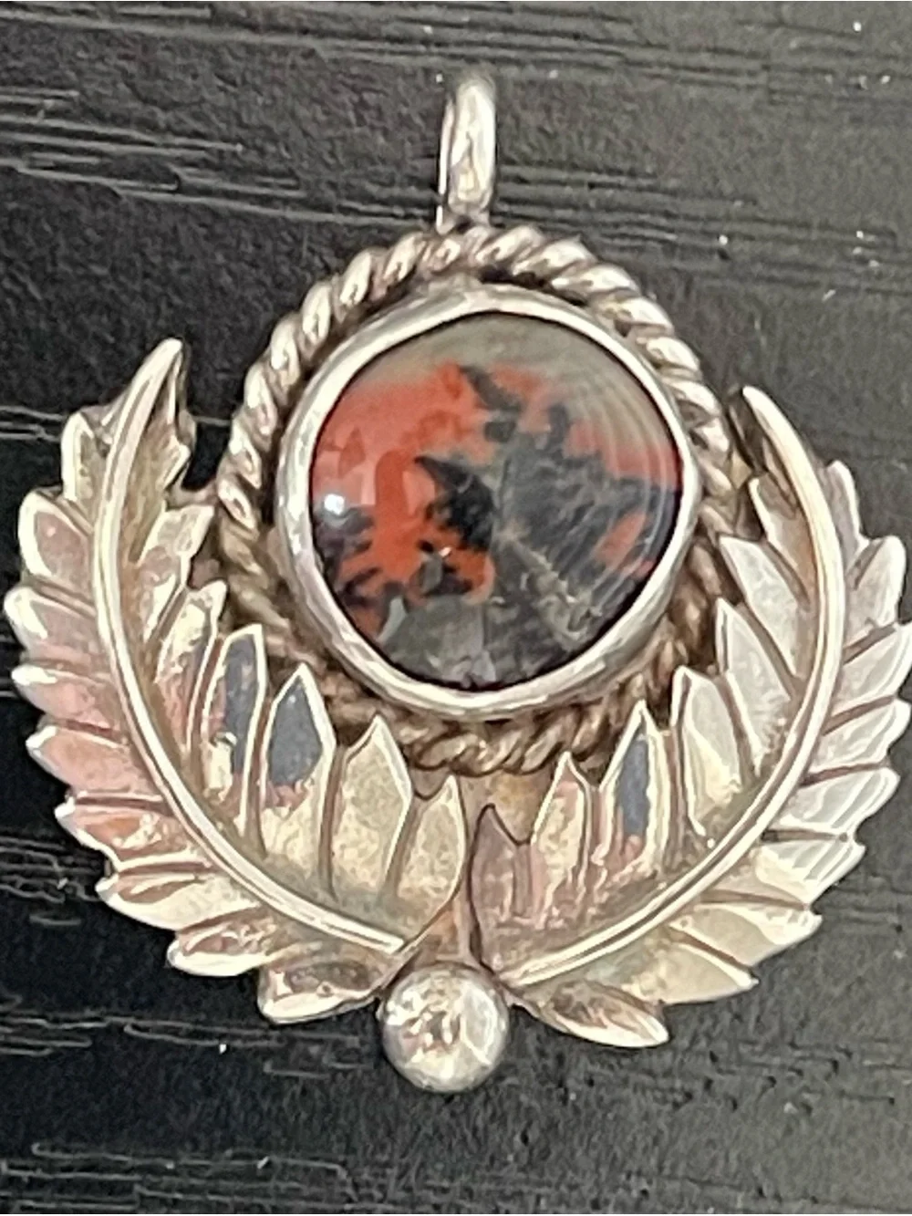 Picture Jasper & Sterling Navajo Pendant